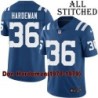 Blue Home Embroidered Don Hardeman Indianapolis Colts #36 Stitched Jersey