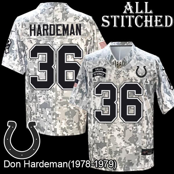 Camo Embroidered Don Hardeman Indianapolis Colts #36 Stitched Jersey