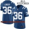 Blue Home Embroidered Reuben Lowery Indianapolis Colts #36 Stitched Jersey