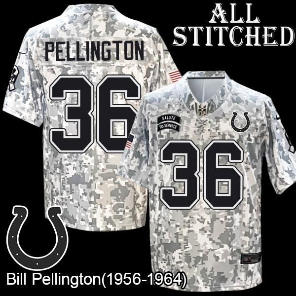Camo Embroidered Bill Pellington Indianapolis Colts #36 Stitched Jersey