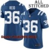 Blue Home Embroidered Dexter Reid Indianapolis Colts #36 Stitched Jersey