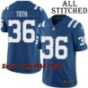 Blue Home Embroidered Zollie Toth Indianapolis Colts #36 Stitched Jersey