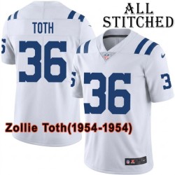 White Embroidered Zollie Toth Indianapolis Colts #36 Stitched Jersey
