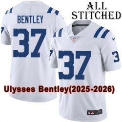 White Embroidered Ulysses Bentley Indianapolis Colts #37 Stitched Jersey