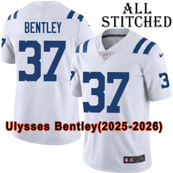 White Embroidered Ulysses Bentley Indianapolis Colts #37 Stitched Jersey