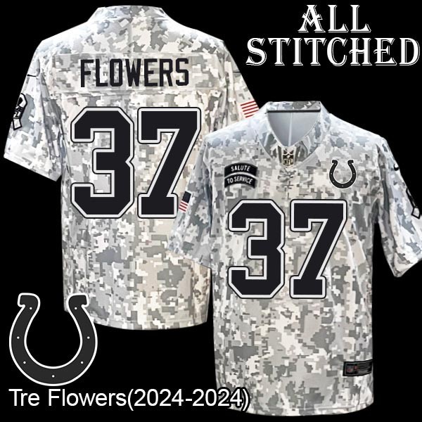 Camo Embroidered Tre Flowers Indianapolis Colts #37 Stitched Jersey