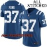 Blue Home Embroidered Jake Funk Indianapolis Colts #37 Stitched Jersey