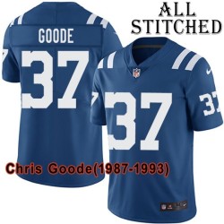 Blue Home Embroidered Chris Goode Indianapolis Colts #37 Stitched Jersey