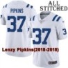 White Embroidered Lenzy Pipkins Indianapolis Colts #37 Stitched Jersey