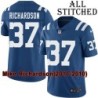Blue Home Embroidered Mike Richardson Indianapolis Colts #37 Stitched Jersey