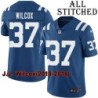 Blue Home Embroidered J.J. Wilcox Indianapolis Colts #37 Stitched Jersey