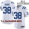 White Embroidered T.J. Carrie Indianapolis Colts #38 Stitched Jersey