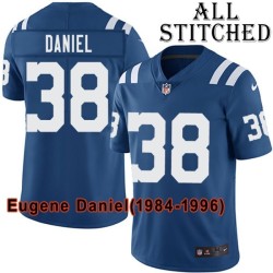 Blue Home Embroidered Eugene Daniel Indianapolis Colts #38 Stitched Jersey