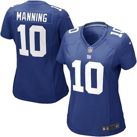 MANNING NY-Giant #10 Womens Football Jersey - Eli Manning Womens Football Jersey (Blue)_Free Shipping