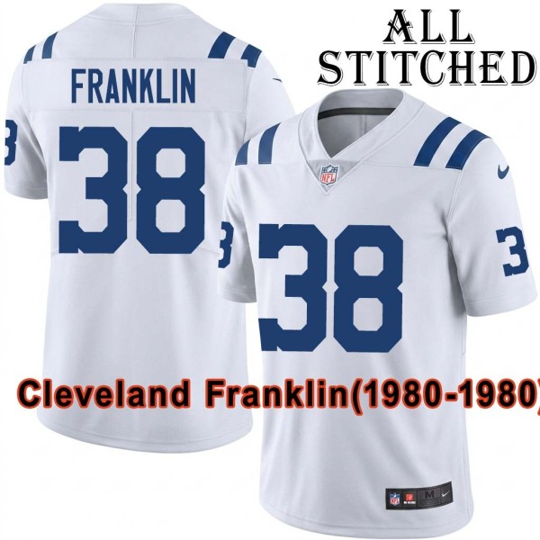 White Embroidered Cleveland Franklin Indianapolis Colts #38 Stitched Jersey