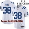 White Embroidered Darren Hall Indianapolis Colts #38 Stitched Jersey
