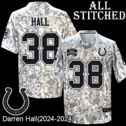 Camo Embroidered Darren Hall Indianapolis Colts #38 Stitched Jersey