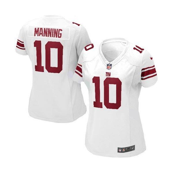 MANNING NY-Giant #10 Womens Football Jersey - Eli Manning Womens Football Jersey (White)_Free Shipping