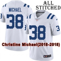 White Embroidered Christine Michael Indianapolis Colts #38 Stitched Jersey