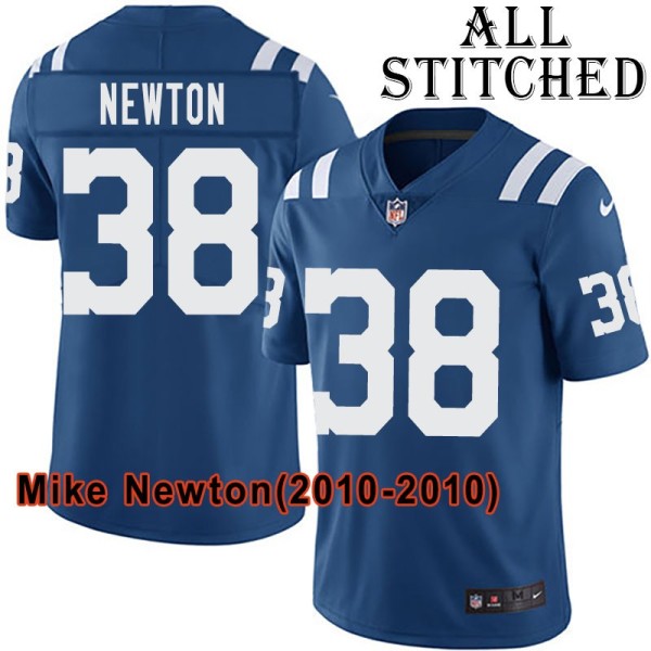 Blue Home Embroidered Mike Newton Indianapolis Colts #38 Stitched Jersey