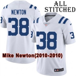White Embroidered Mike Newton Indianapolis Colts #38 Stitched Jersey