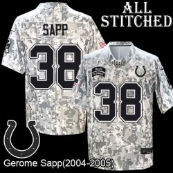 Camo Embroidered Gerome Sapp Indianapolis Colts #38 Stitched Jersey