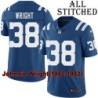 Blue Home Embroidered Johnnie Wright Indianapolis Colts #38 Stitched Jersey