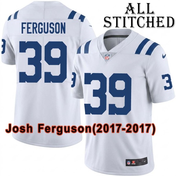 White Embroidered Josh Ferguson Indianapolis Colts #39 Stitched Jersey