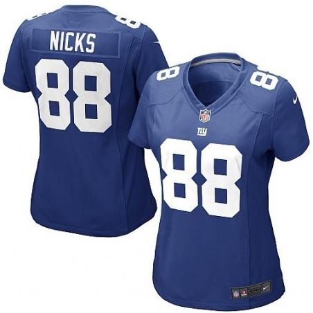 NICKS NY-Giant #88 Womens Football Jersey - Hakeem Nicks Womens Football Jersey (Blue)_Free Shipping