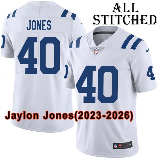 White Embroidered Jaylon Jones Indianapolis Colts #40 Stitched Jersey