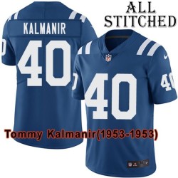 Blue Home Embroidered Tommy Kalmanir Indianapolis Colts #40 Stitched Jersey