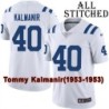 White Embroidered Tommy Kalmanir Indianapolis Colts #40 Stitched Jersey