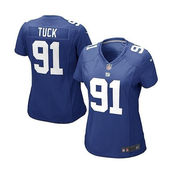TUCK NY-Giant #91 Womens Football Jersey - Justin Tuck Womens Football Jersey (Blue)_Free Shipping