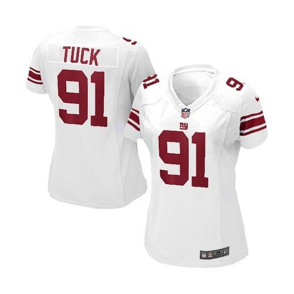 TUCK NY-Giant #91 Womens Football Jersey - Justin Tuck Womens Football Jersey (White)_Free Shipping