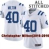 White Embroidered Christopher Milton Indianapolis Colts #40 Stitched Jersey