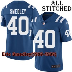 Blue Home Embroidered Eric Smedley Indianapolis Colts #40 Stitched Jersey
