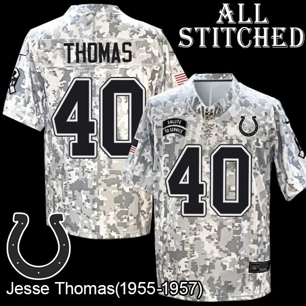 Camo Embroidered Jesse Thomas Indianapolis Colts #40 Stitched Jersey