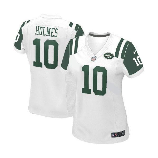 HOLMES NY-Jet #10 Womens Football Jersey - Santonio Holmes Womens Football Jersey (White)_Free Shipping