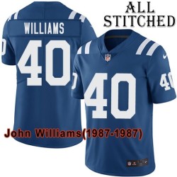 Blue Home Embroidered John Williams Indianapolis Colts #40 Stitched Jersey