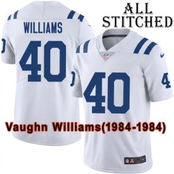 White Embroidered Vaughn Williams Indianapolis Colts #40 Stitched Jersey