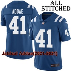 Blue Home Embroidered Jahleel Addae Indianapolis Colts #41 Stitched Jersey