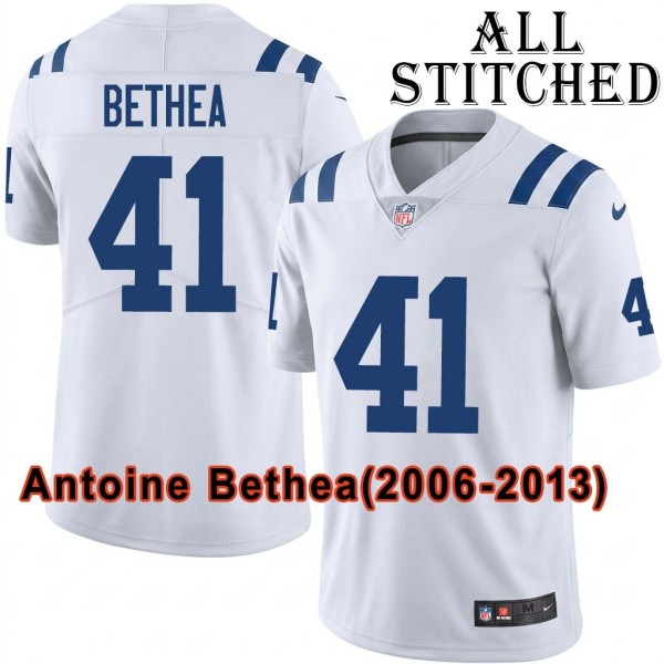 White Embroidered Antoine Bethea Indianapolis Colts #41 Stitched Jersey