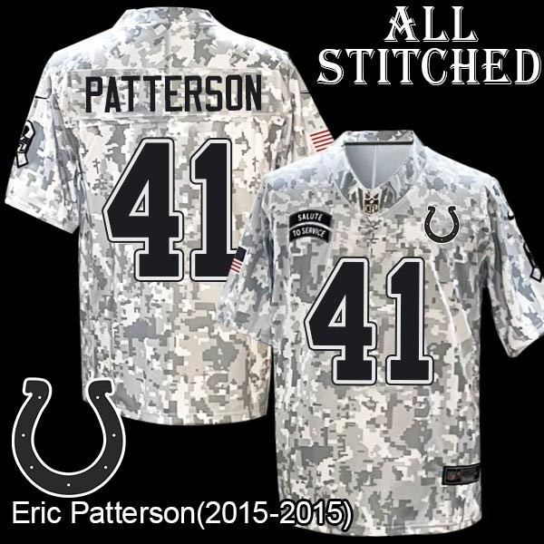Camo Embroidered Eric Patterson Indianapolis Colts #41 Stitched Jersey