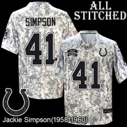 Camo Embroidered Jackie Simpson Indianapolis Colts #41 Stitched Jersey