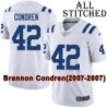 White Embroidered Brannon Condren Indianapolis Colts #42 Stitched Jersey