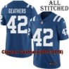 Blue Home Embroidered Clayton Geathers Indianapolis Colts #42 Stitched Jersey
