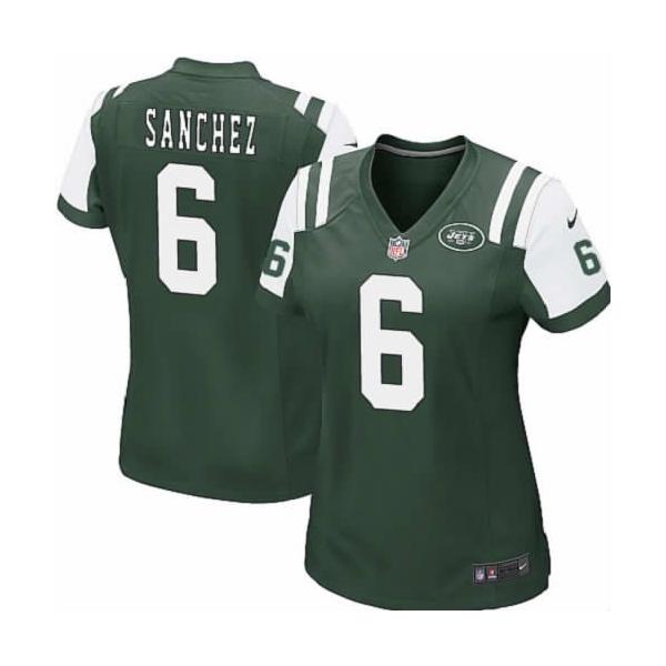 SANCHEZ NY-Jet #6 Womens Football Jersey - Mark Sanchez Womens Football Jersey (Green)_Free Shipping