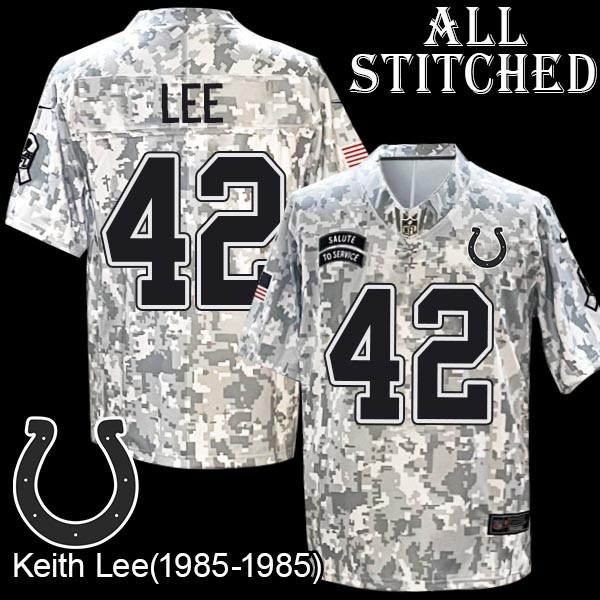 Camo Embroidered Keith Lee Indianapolis Colts #42 Stitched Jersey