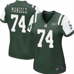 MANGOLD NY-Jet #74 Womens Football Jersey - Nick Mangold Womens Football Jersey (Green)_Free Shipping