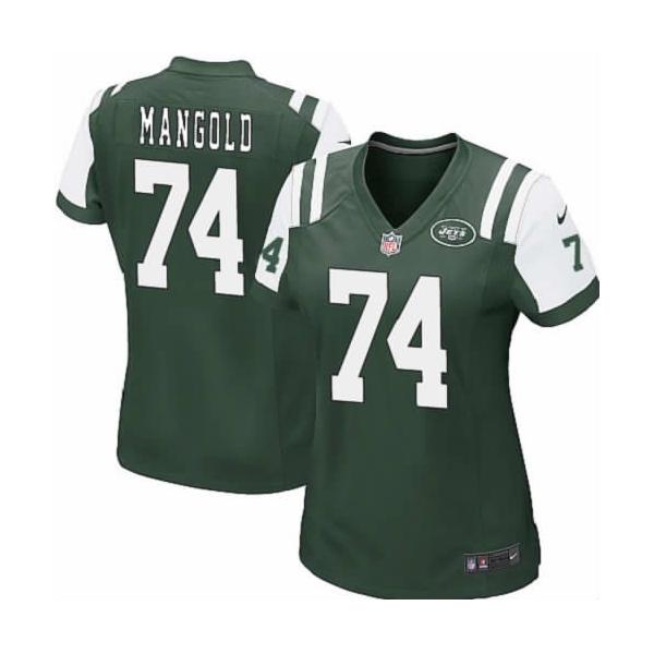 MANGOLD NY-Jet #74 Womens Football Jersey - Nick Mangold Womens Football Jersey (Green)_Free Shipping